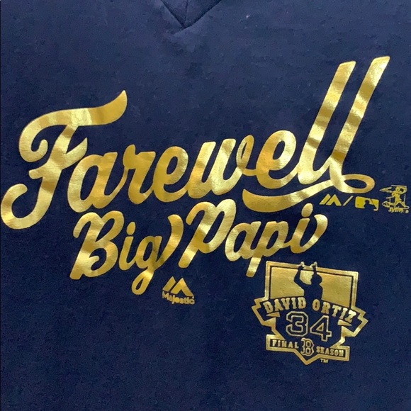 Farewell Big Papi navy t shirt with gold,SZXL - Picture 2 of 3